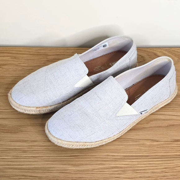 TOMS Women’s Redondo Espadrille Flat Natural Crosshatch Jacquard Size 9.5 - Picture 1 of 10